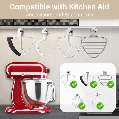 2 Pack Mixer Attachment Holder for Kitchen Aid Stand Mixer Accessories and Attachments, Hanging Hooks Mixer Attachment Organizer Compatible with Kitchen Aid Mixer Accessories