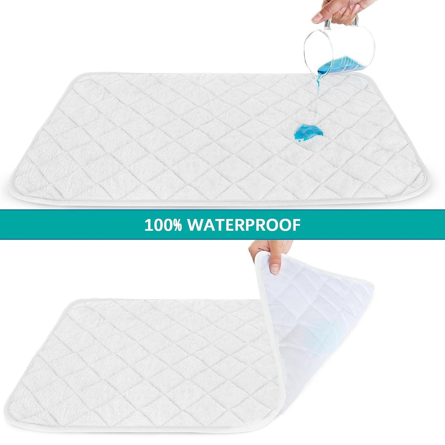 Changing Pad Liner - 5 Pack (Improved Thickness) 14" X 26" Superior Viscose Terry Surface, Waterproof & Absorbent Diaper Changing Pad Liners