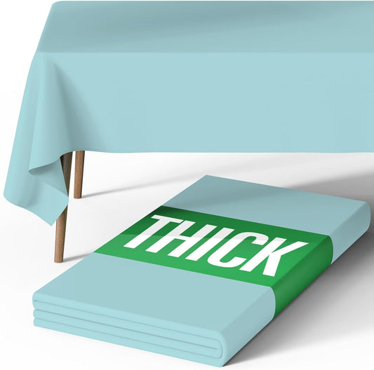 Rectangle Table Cloth 60" X 84" – Durable Polyester Tablecloth Offers Reusable & Washable Protection, Ideal for Outdoor Party, Picnic, Wedding, Banquet and Birthday, Baby Blue