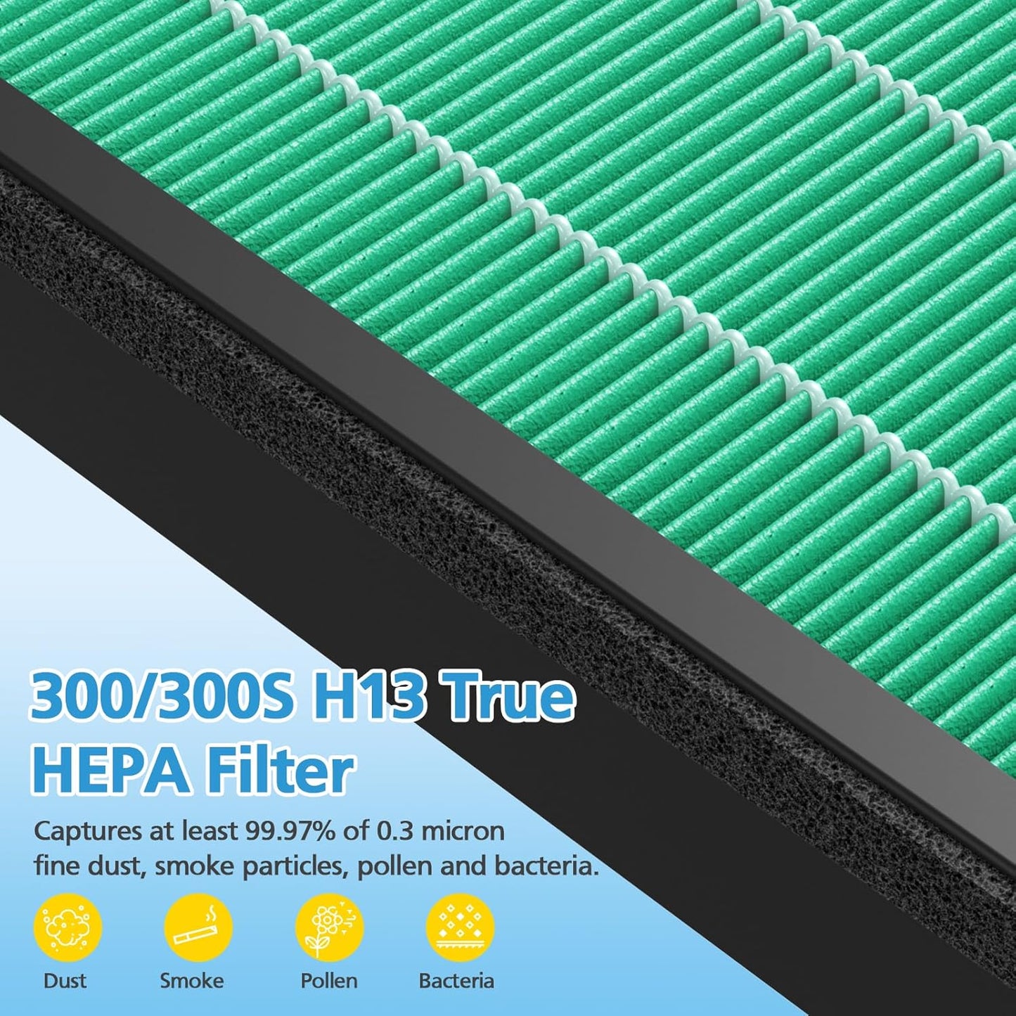 2-Pack Replacement Filters for Coway Airmega Max2 Air Purifier 300/300S, True HEPA and Activated Carbon 2-in-1 Filter, Model # AP-1515-FP