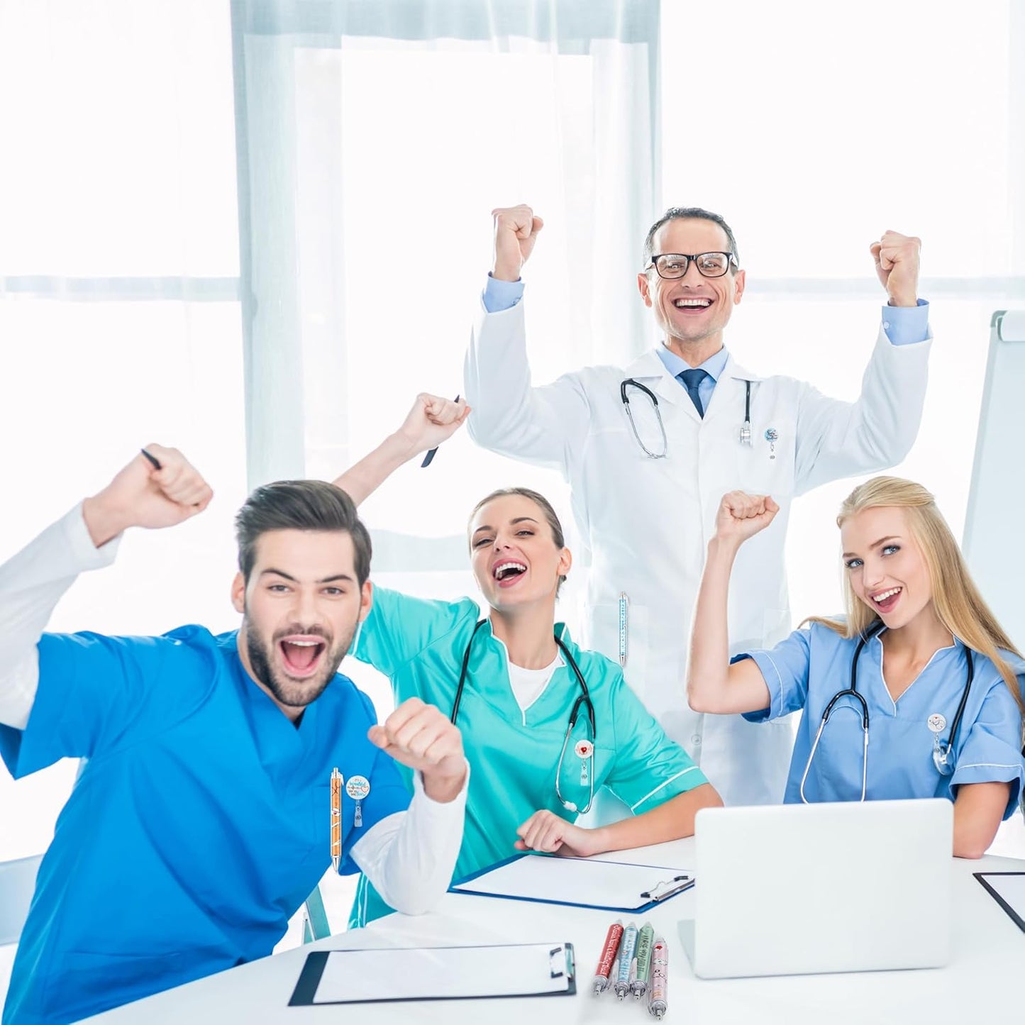 18 PCS Nurse Accessories for Work, Thank You Nurse Badge Reels and Retractable Nurse Pens, Badge Holder with Clip Nurse Ballpoint Pen ID Card Holder for Nurse Appreciation Presents