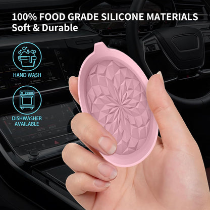 Car Cup Coasters [4 Pack] Silicone Cars Coasters - Universal Non-Slip Recessed Interior Accessories - Cup Holder Inserts Dusty Rose