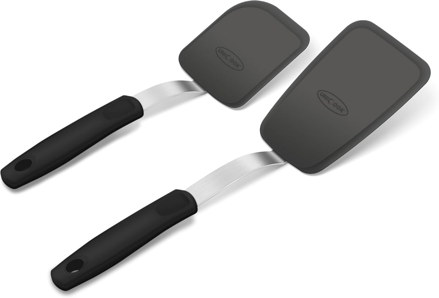 2-Piece Small Silicone Spatula Set, Heat-Resistant Kitchen Spatula Turner Set for Nonstick Cookware, Flexible Kitchen Utensils for Flipping Eggs, Pancakes, or Lifting Cookies and Brownies