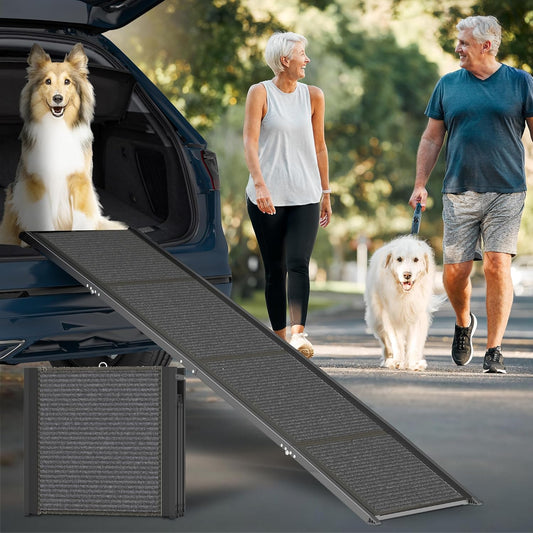 Premium Foldable Dog Ramp for Cars - 67" x 20" Extra Wide Non-Slip Ramp for Large Dogs, Ideal for SUVs and Trucks