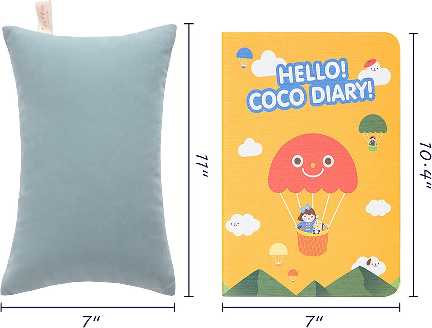 2 Pack Mini Pillows, 11X7 Inches, Soft Washable Nap Small Travel Pillows, Greyish Green