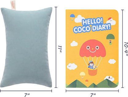 2 Pack Mini Pillows, 11X7 Inches, Soft Washable Nap Small Travel Pillows, Greyish Green