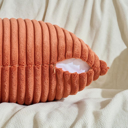 Set of 2 Burnt Orange Fall Decorative Throw Pillow Covers 16X16 Inch for Couch Bed Sofa, Autumn Halloween Thanksgiving Home Decor, Soft Plush Corduroy Cute Aesthetic Cushion Case 40X40 Cm