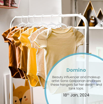 60 Pack Kids Hangers - 11.5 Inch Plastic Baby Hangers for Closet - Childrens Hanger for Clothes & Infant Hanger for Closet (White)