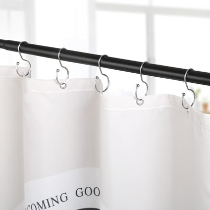 24 Pack Shower Curtain Hooks, Anti-Fall S-Shaped Shower Curtain Ring, Decorative Silver Shower Curtain Hooks Rings Rust Proof Shower Rings for Curtain, Shower Hooks for Shower Curtain, Chrome