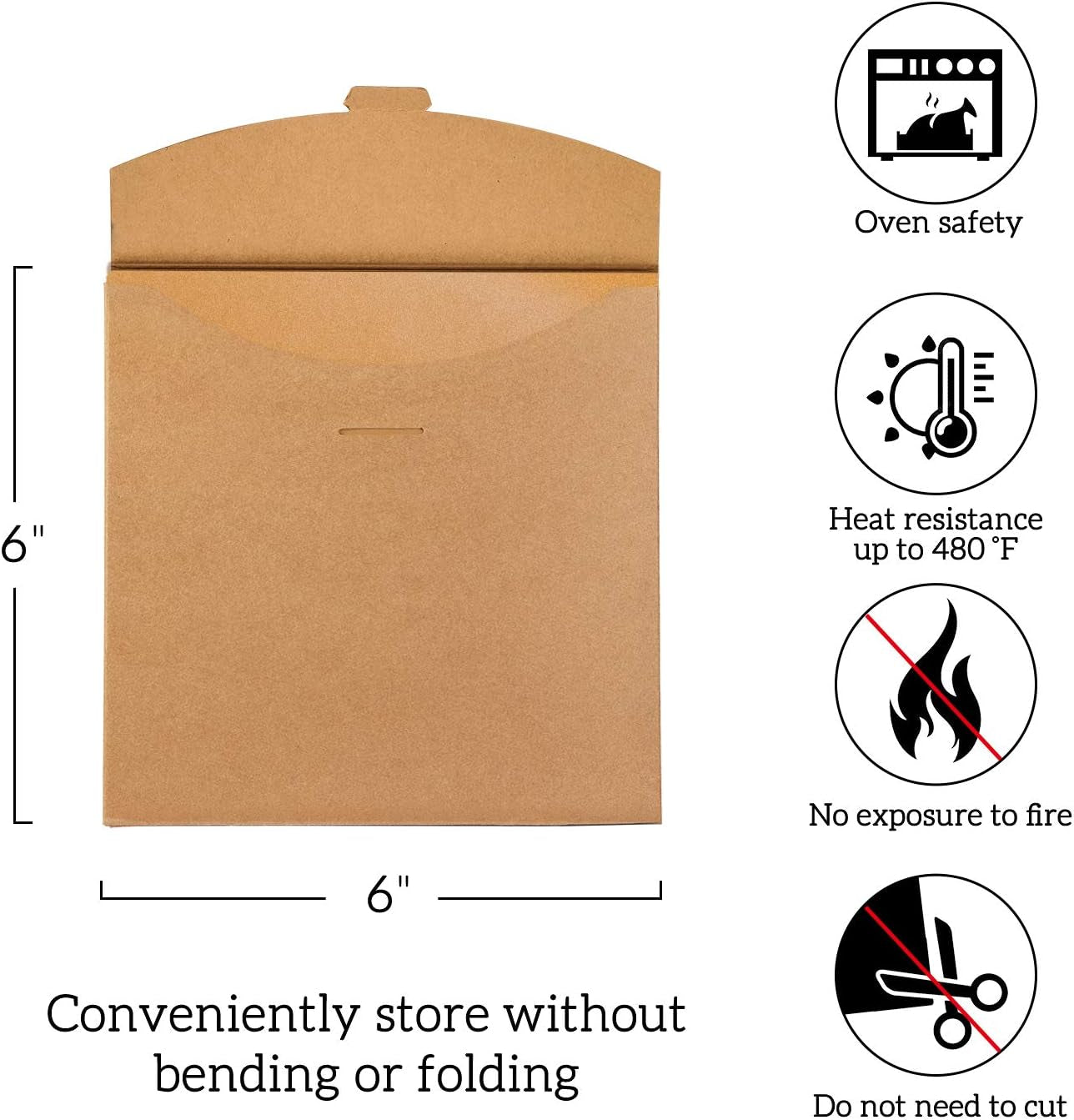 200 Count Unbleached Parchment Paper Squares 6" X 6", Non-Stick Wax Paper Sheets for Separate Burgers, Cookies & Other Foods When Storing, Freezing