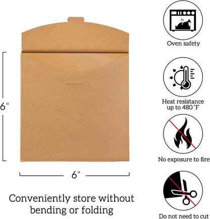 200 Count Unbleached Parchment Paper Squares 6" X 6", Non-Stick Wax Paper Sheets for Separate Burgers, Cookies & Other Foods When Storing, Freezing