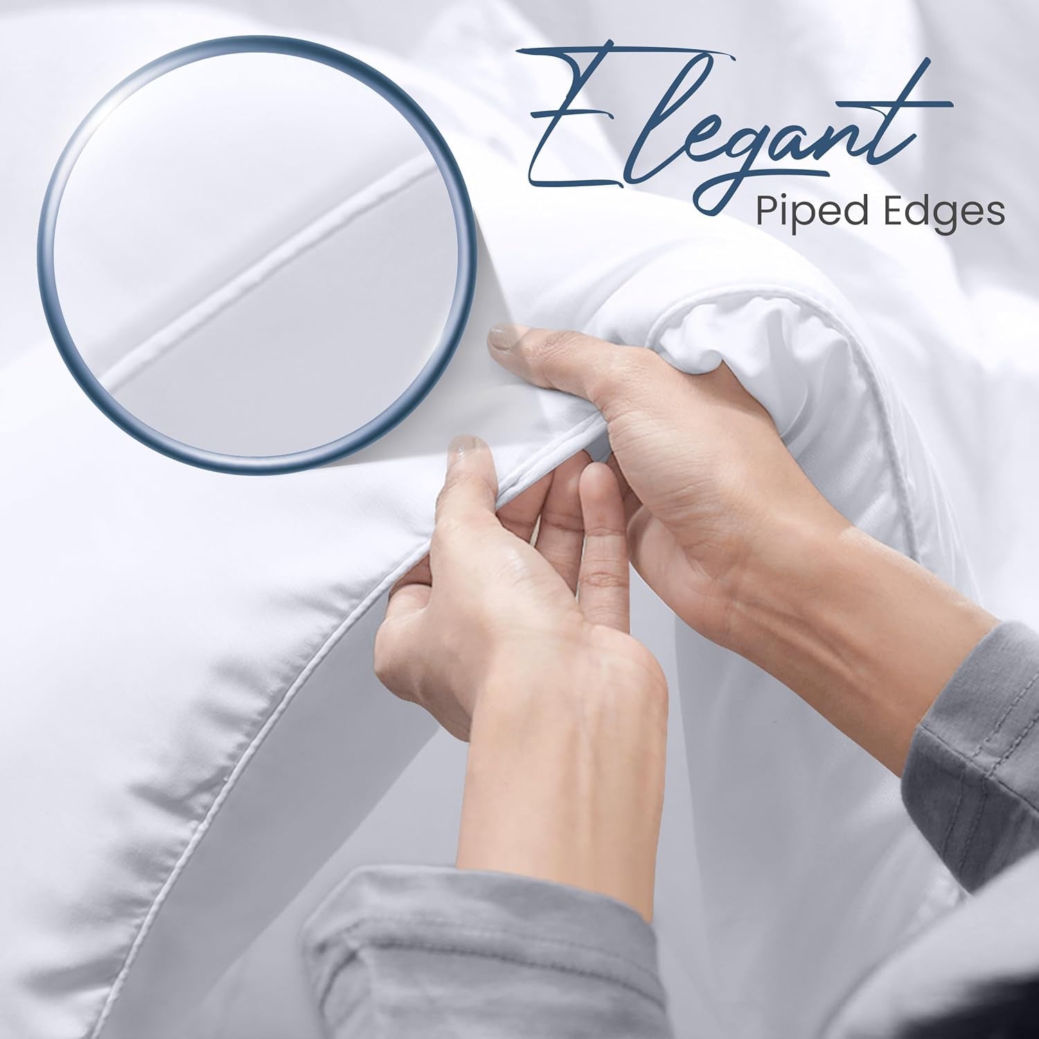Comforters Queen Size, All Season Duvet Insert, down Alternative Box Stitched Bed Comforter with Corner Tabs, Machine Washable (White)