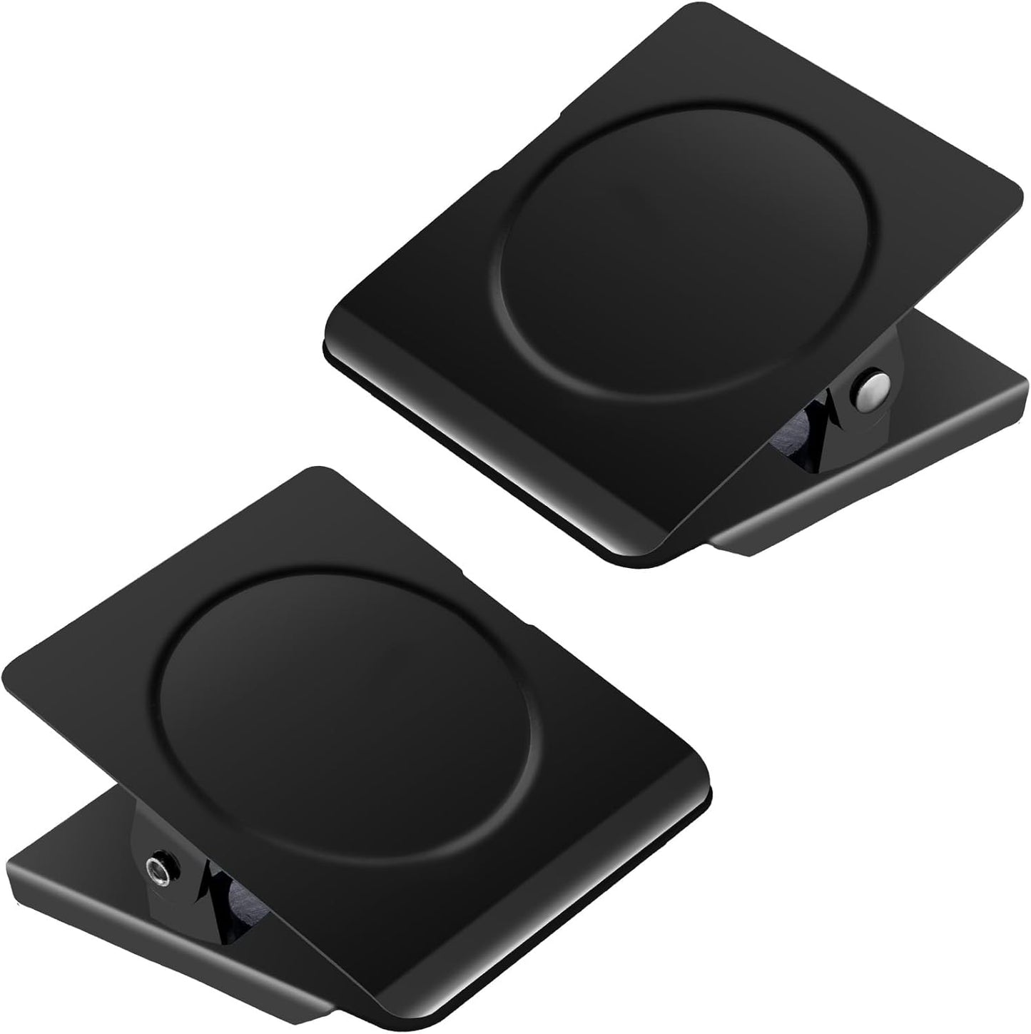 Strong Magnetic Clips, 2.2 Inch Extra Large Magnetic Clips Heavy Duty, 2Pack Magnet Clip for Fridge, Clip Magnets for Refrigerator, Whiteboard, Classroom, Kitchen, Office Organizer (Black)