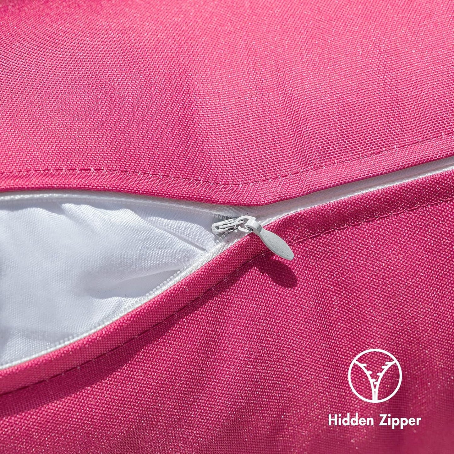 Outdoor Waterproof Throw Pillow Covers Set of 2 Hello Sunshine Decorative Outdoor Square Pillowcases for Chair Patio Garden Couch Tent Balcony Sofa Hot Pink 20X20 Inch