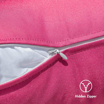 Outdoor Waterproof Throw Pillow Covers Set of 2 Hello Sunshine Decorative Outdoor Square Pillowcases for Chair Patio Garden Couch Tent Balcony Sofa Hot Pink 20X20 Inch