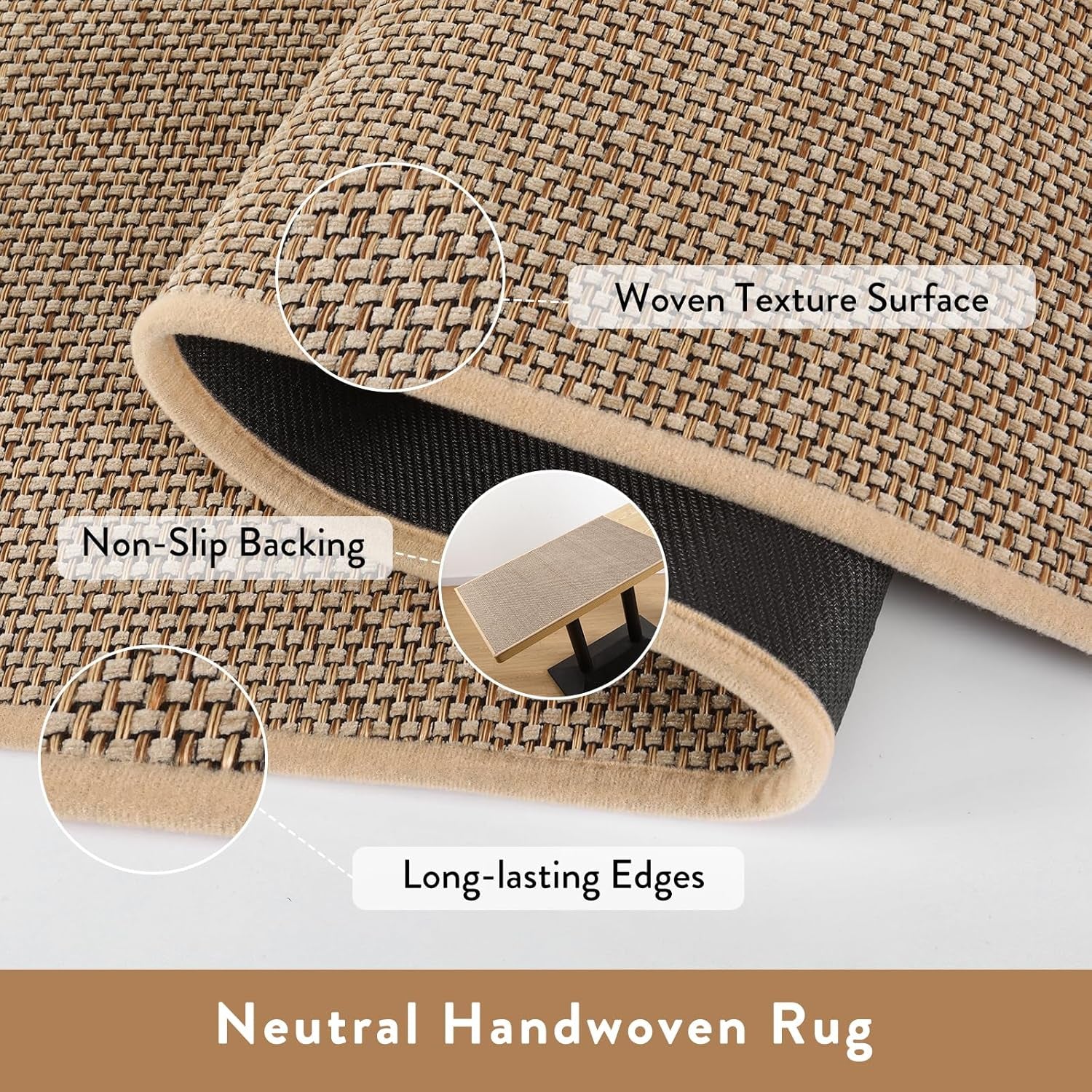 Farmhouse Kitchen Entryway Rug, 2X3 Door Mat Indoor Entrance Washable Small Bathroom Rugs for Bedroom Non Slip Neutral Indoor Floor Carpet for Front Door Porch, Beige