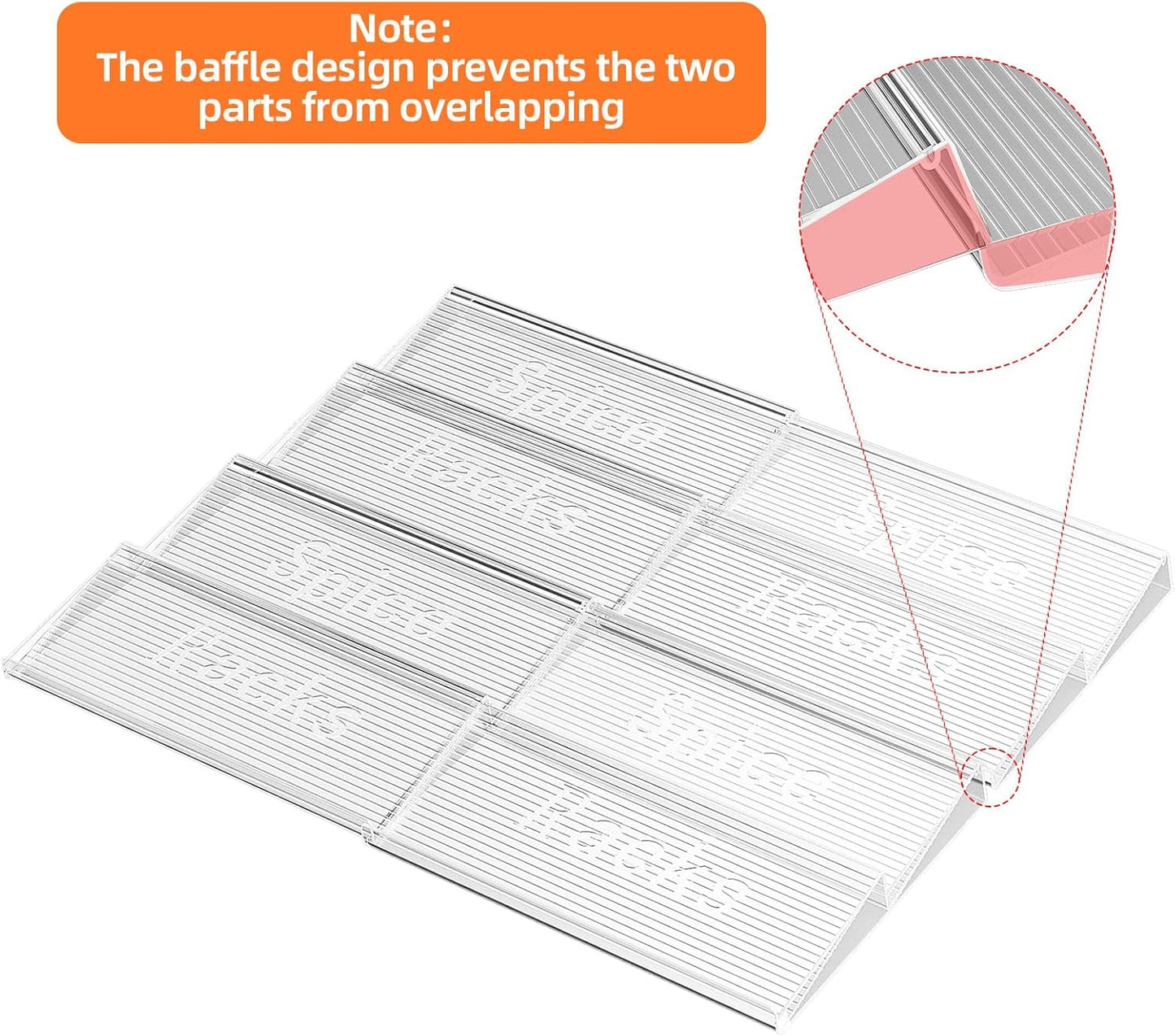 2-Tier Spice Drawer Organizer 4 Pack, Expandable from 11" to 22" Clear Acrylic Spice Rack for Drawer, Kitchen Spice Organization, Seasoning Organizer Holds up to 48 Jars(Jars Not Included)