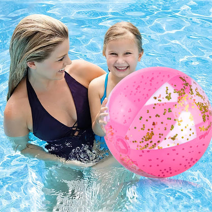 2PCS Glitter Beach Balls, 16 Inch Inflatable Pool Toys, for Beach Party Favor