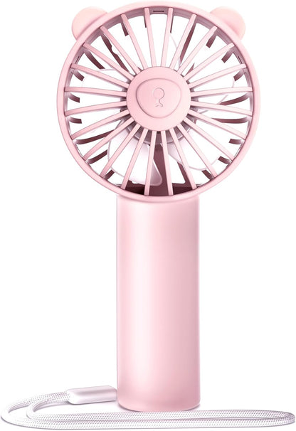 Mini Portable Fan, Handheld Fan with 3 Speeds for 2000Mah Battery USB-C Rechargeable, 3-Speed Quiet Operation, Stylish for Outdoors & Travel