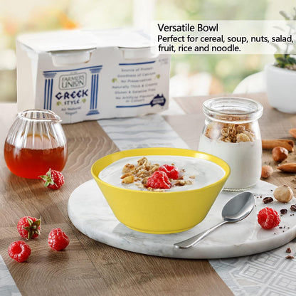 Unbreakable Large Cereal Bowls Set of 6, 32 Ounce Bpa-Free Microwave and Dishwasher Safe Salad Bowls, Stackable Color Kitchen Set for Serving, Soup, Oatmeal, Pasta, Noodles - 6 Colors
