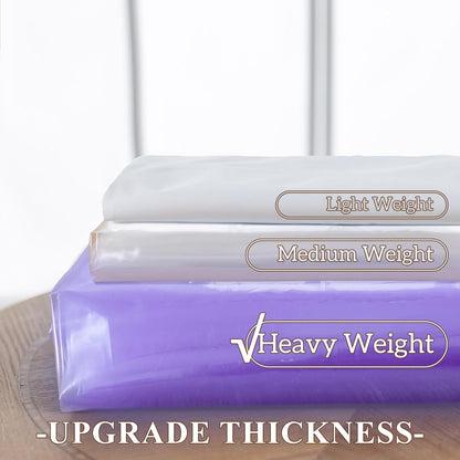 No Hook Clear Lavender Shower Curtain or Liner - Soft EVA 10G Extra Heavy Duty Shower Curtain with 3 Magnets for Bathroom, Standard Size 71" X 74", Clear Lavender