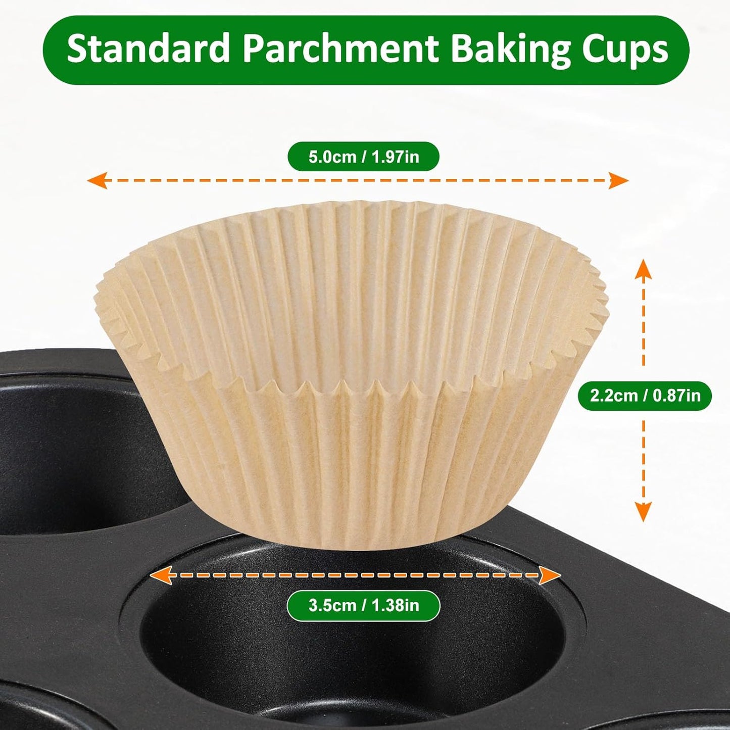 Parchment 400Pcs Mini Cupcake Liners for Baking - Natural Paper Muffin Liners for Mini Muffin Pan, Balanced Non-Stick/Excellent Grease-Proof, No Smell, Food Grade (Natural)