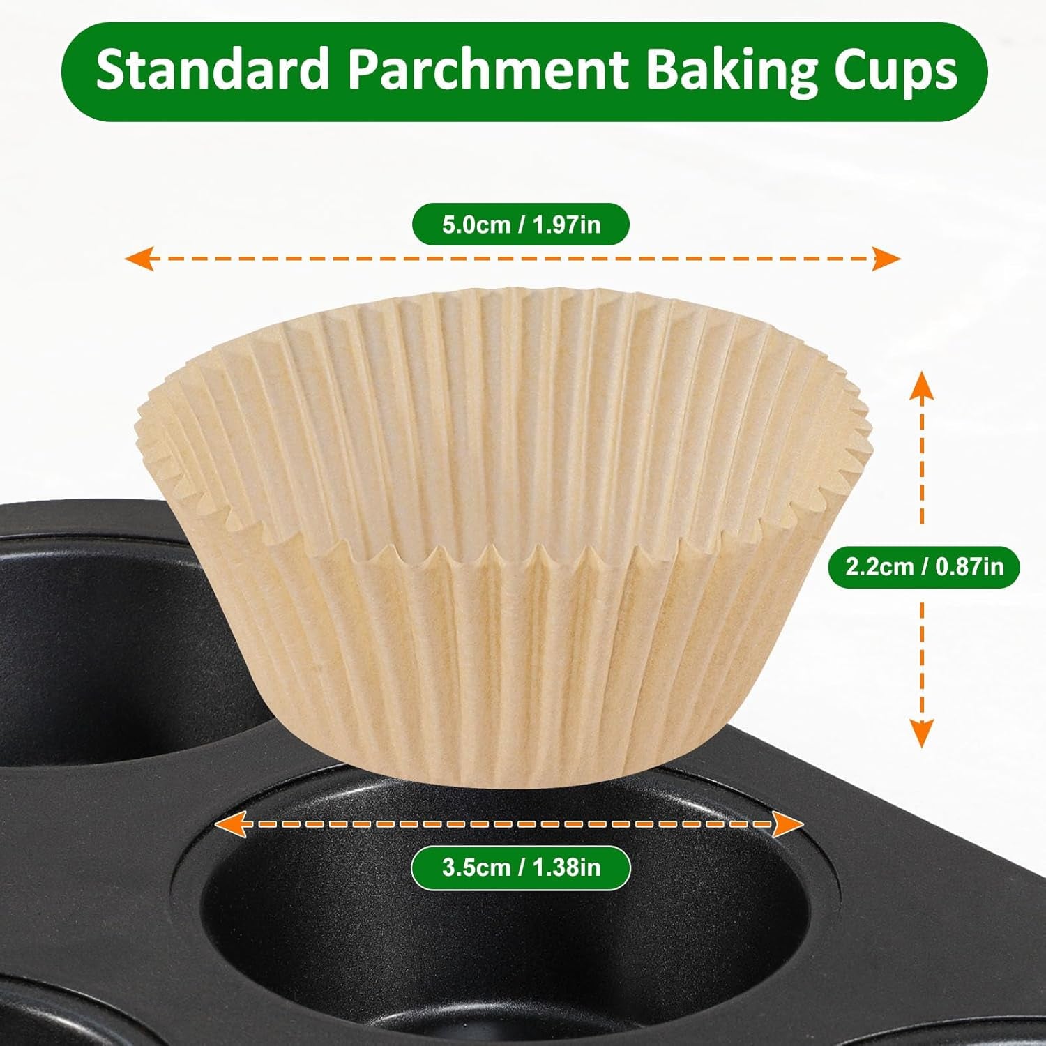 Parchment 400Pcs Mini Cupcake Liners for Baking - Natural Paper Muffin Liners for Mini Muffin Pan, Balanced Non-Stick/Excellent Grease-Proof, No Smell, Food Grade (Natural)