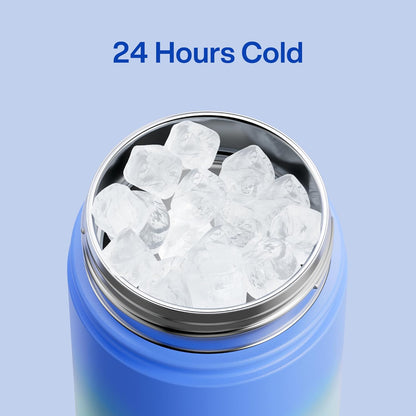 Kids Insualated Water Bottle with Straw - 12Oz Stainless Steel Water Bottle with Dual Spouts, Leak-Proof, Bpa-Free, Double Wall Vacuum Keeps Cold for 24 Hours for Sports, Travel (Frosted Lilac)