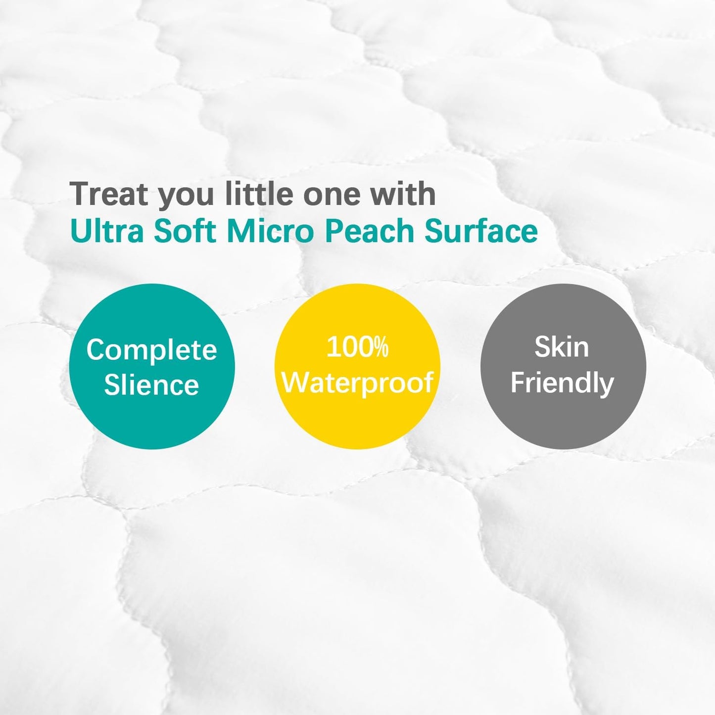 Bassinet Mattress Pad Cover Waterproof, Fits 13" X 30" Uppababy Bassinet & Snoo Smart Sleeper Baby Bassinet, Ultra Soft Breathable, White and Grey