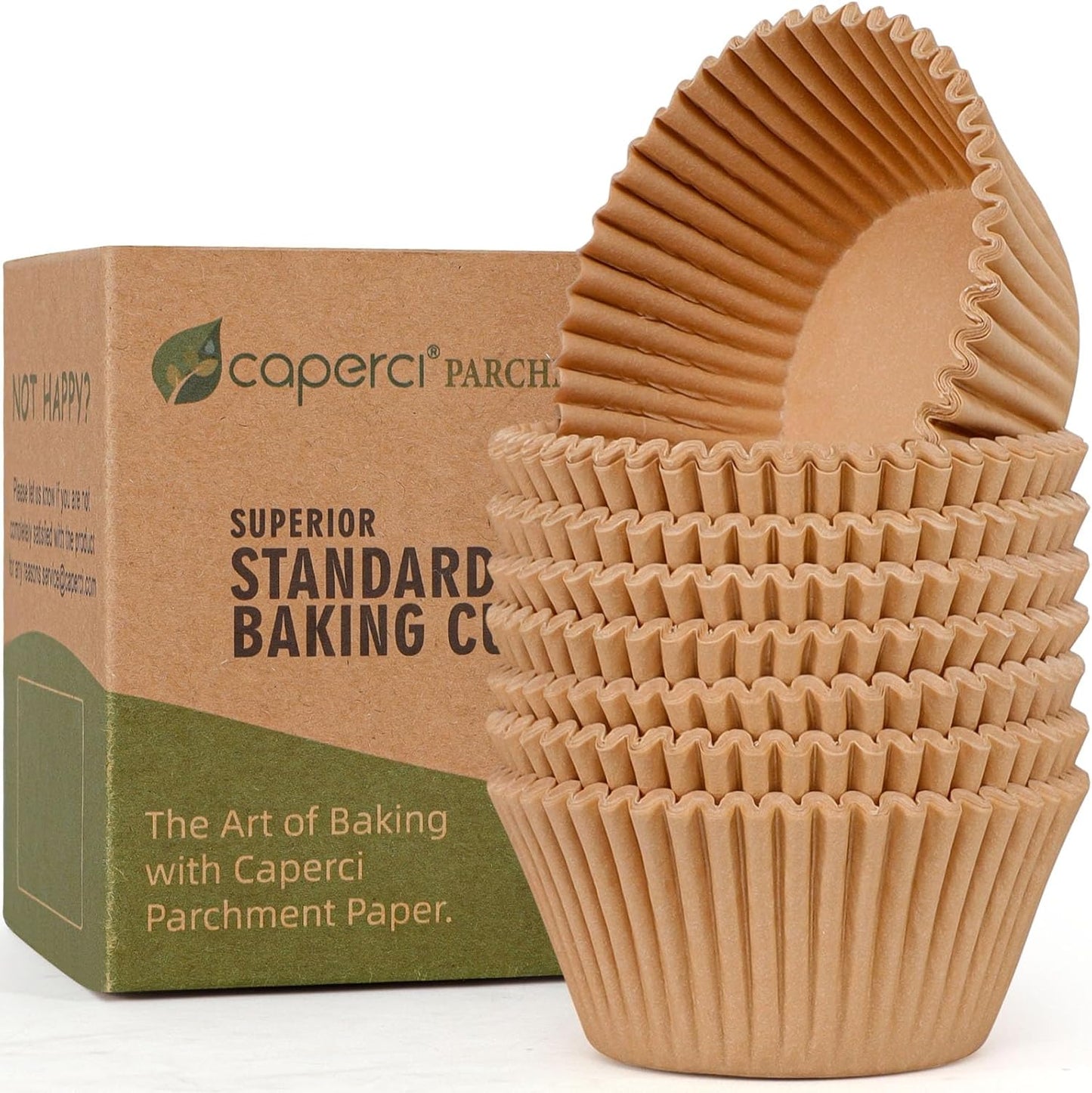 225Pcs Parchment Cupcake Liners - Standard Muffin Cups Liners for Baking, Parchment Paper Cupcake Wrappers with Excellent Greaseproof, Balanced Non-Stick & Non-Slip, Food Grade (Natural)