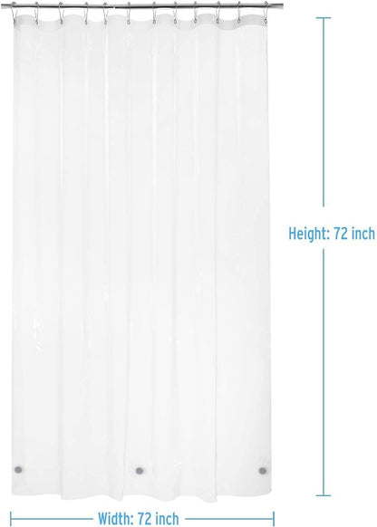 Scrub Brush Comfort Grip & Flexible Stiff Bristles and 72X72 Inches PEVA 3G Shower Curtain Liner