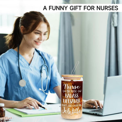 Nurse Gifts for Women - Nurse Appreciation Gifts, Nurses Week - Nursing Graduation Gift for Her - RN Gift - 16 Oz Can Glass