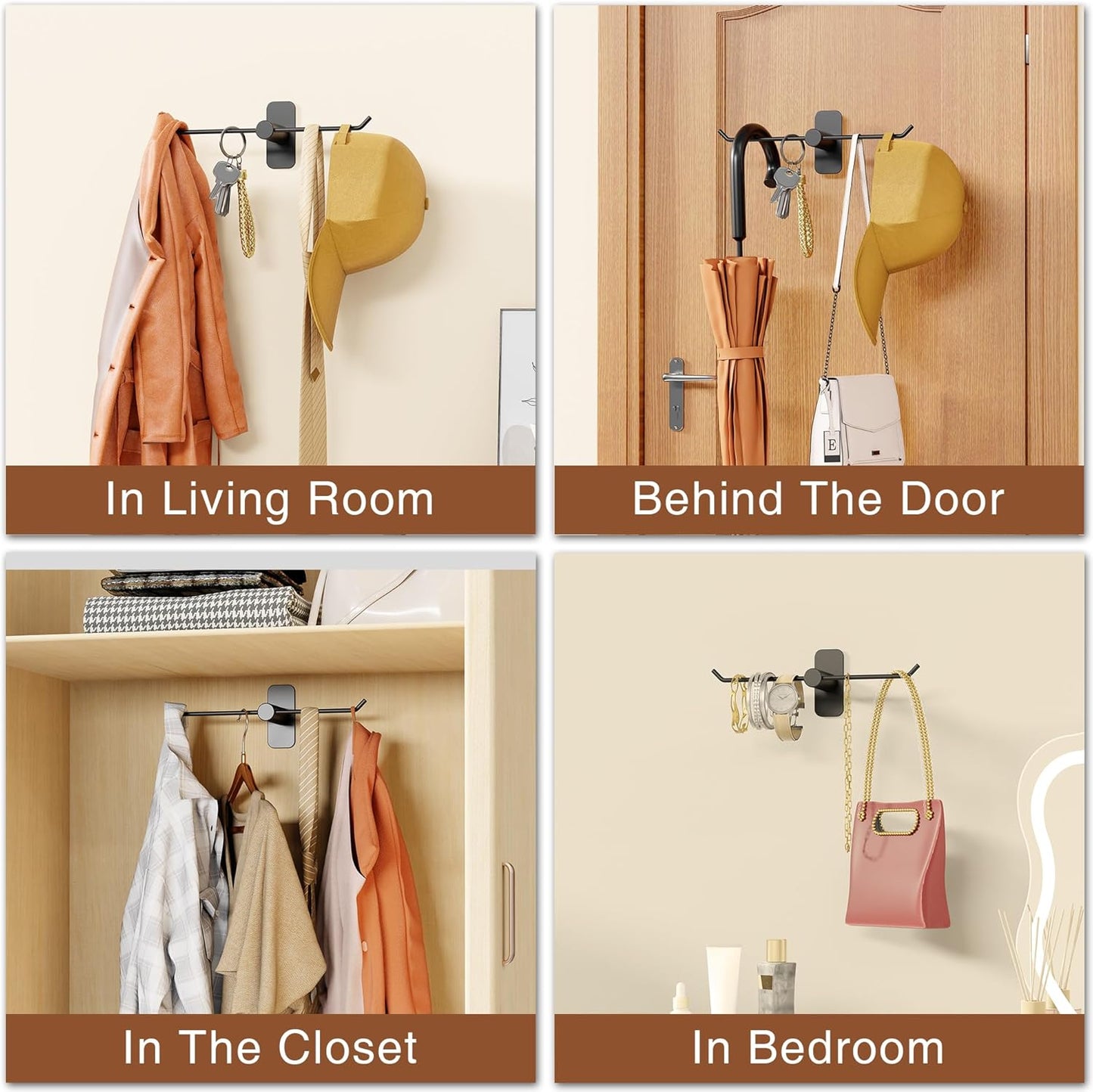 2 Packs Hat Racks-Hat Holder for Baseball Cap, Hat Hooks Cowboy Hat Hangers, Hat Storage Adhesive in Living Room, Bedroom.