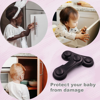 White Cabinet Locks 4 Pack + Black Cabinet Locks 4 Pack for Babies Safety