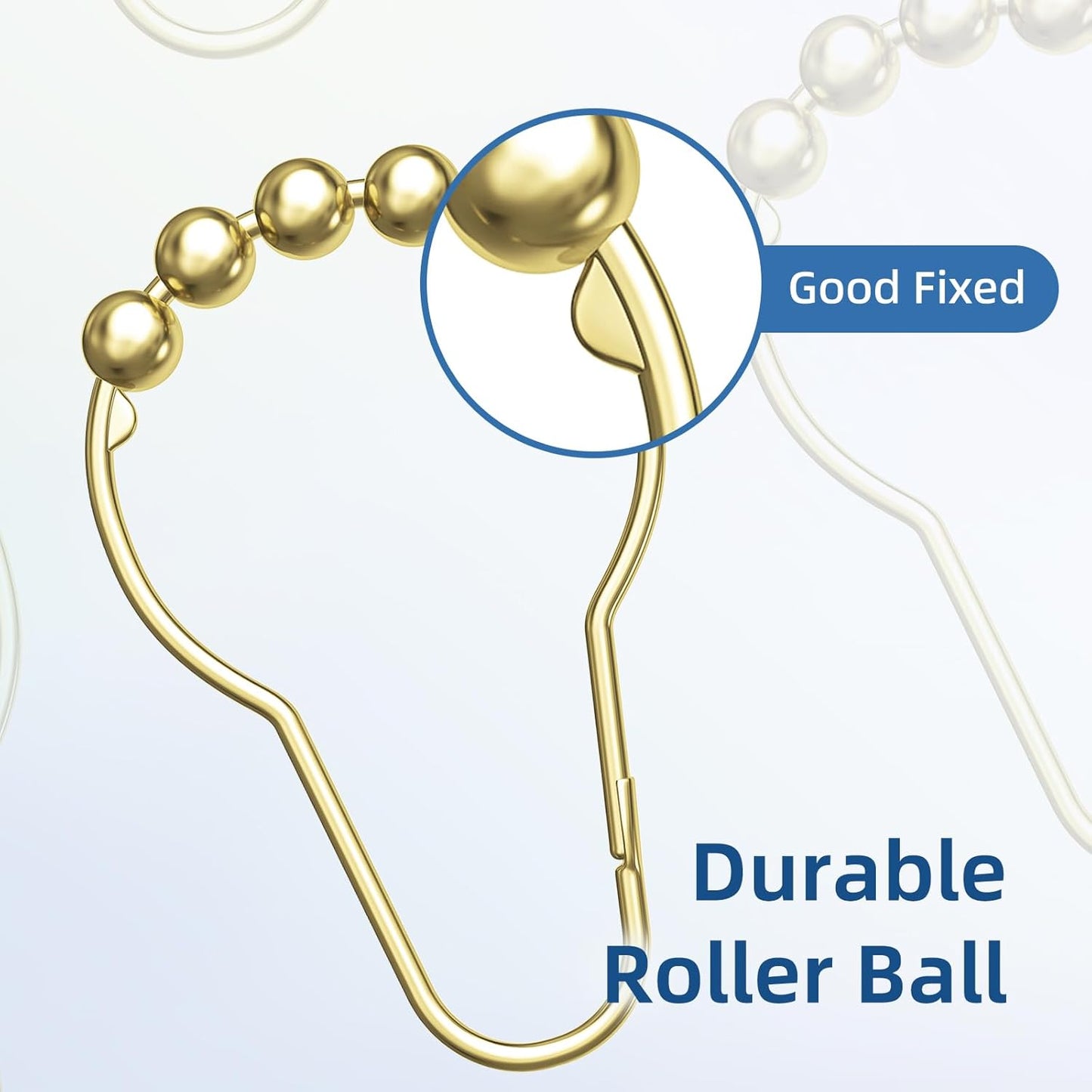 70X72 Inches Fabric Shower Curtain Liner and Gold Shower Curtain Rings