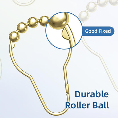 70X72 Inches Fabric Shower Curtain Liner and Gold Shower Curtain Rings