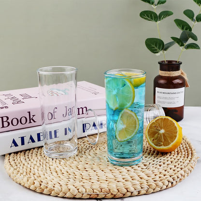 Highball Glasses Set of 6-8Oz Tall Water Glasses for Mojito, Whiskey, Cocktails - Clear Drinking Glassware for Kitchen - Tall Drinking Glasses Set for Mixed Drinks (Glass, 6PCS8OZ)