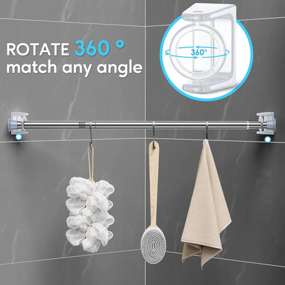 1PCS Silver Tension Curtain Rod 18-36 Inch Adjustable Curtain Rod No Drilling Tension Rods Small Tension Rod Spring Tension Curtain Rods, for Windows, Door and Closet. (With One Set Rod Holders)
