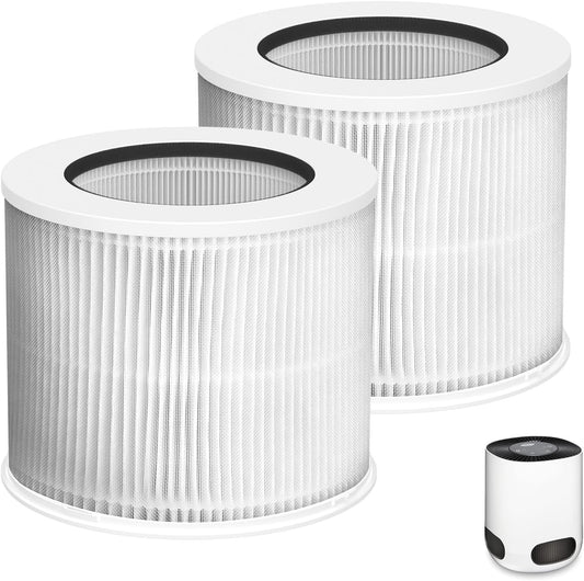 12020 HEPA Filter Replacement for Clorox Tabletop Air Purifier Models 11020 and 11021, 2-Pack, Suitable for Areas Up to 200 Sq. Ft.
