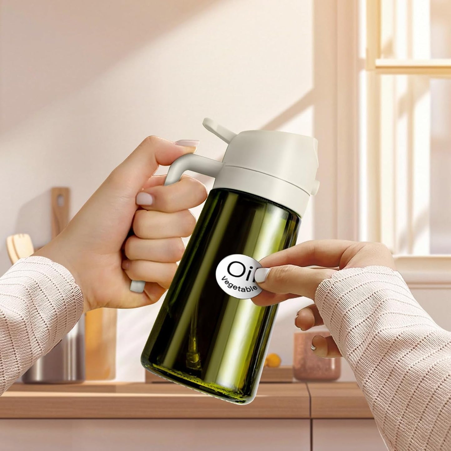 20 Labels for Oil Dispenser & Installation Guide, Stickers for Olive Oil, Sauce, and More