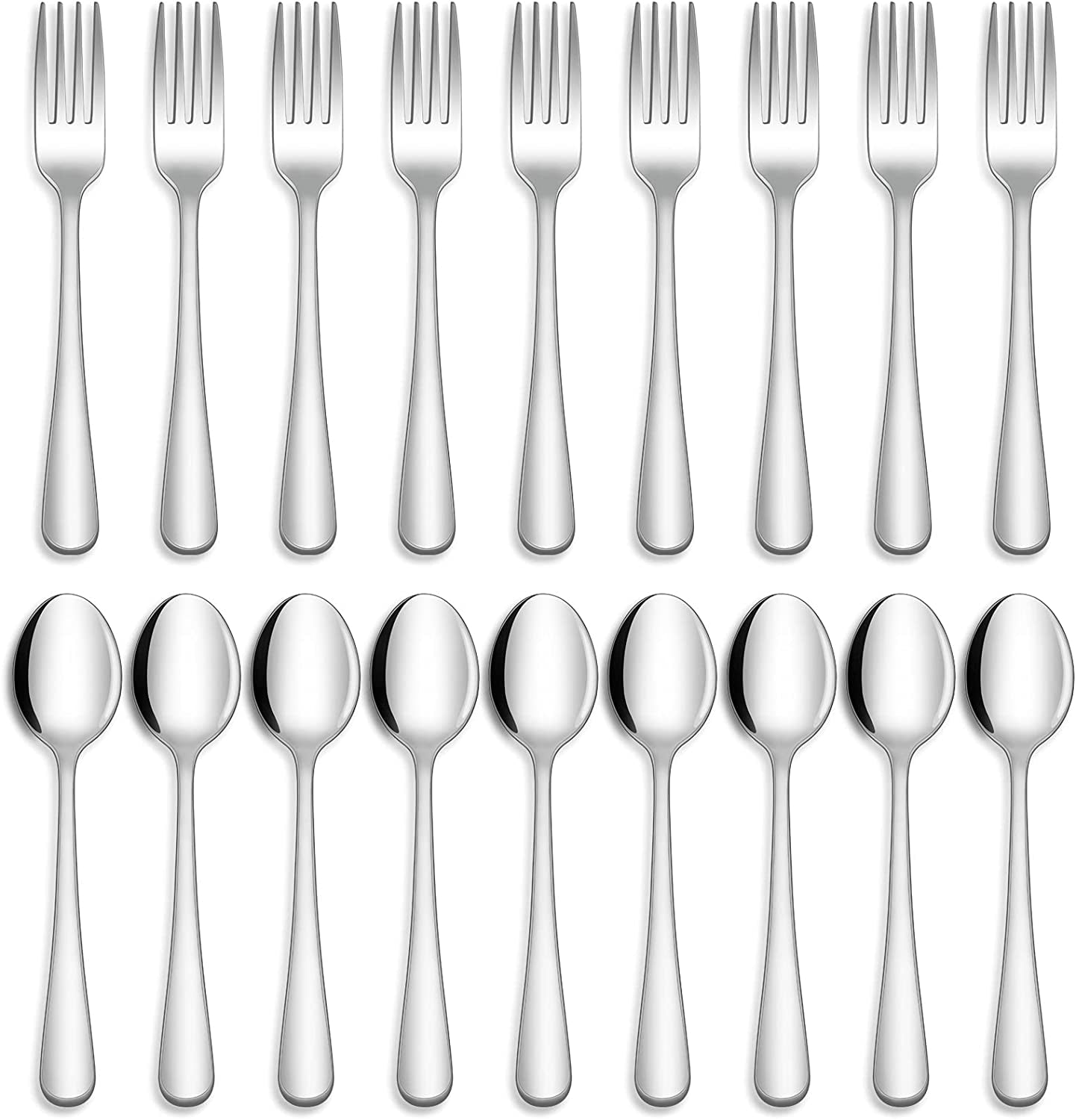 24-Piece Forks and Spoons Silverware Set, Food Grade Stainless Steel Flatware Cutlery Set for Home, Kitchen and Restaurant, Mirror Polished, Dishwasher Safe
