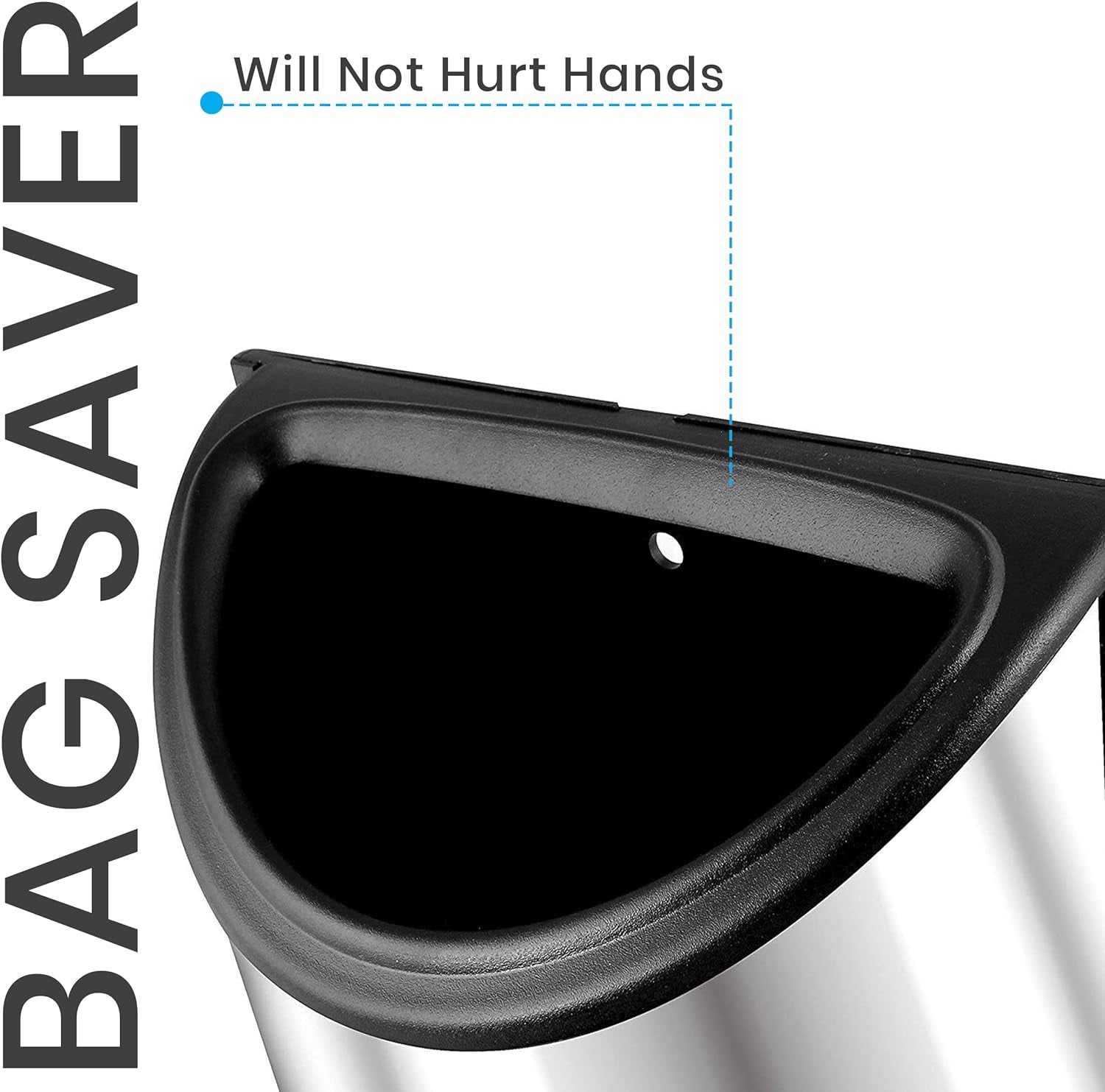 Grocery Plastic Bag Holder and Dispenser Medium, Easy Wall Mount Bag Saver, Stainless Steel, Silver