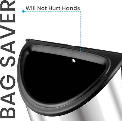 Grocery Plastic Bag Holder and Dispenser Medium, Easy Wall Mount Bag Saver, Stainless Steel, Silver