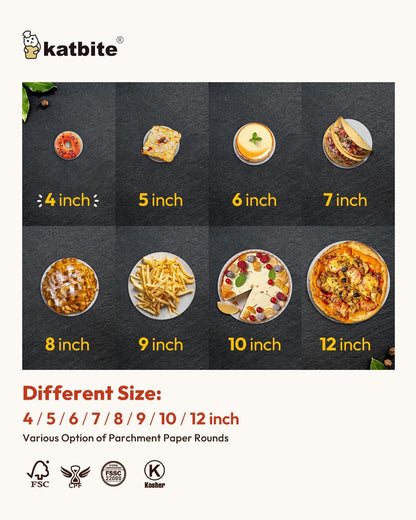 Heavy Duty Parchment Rounds 4 Inch, 200Pcs round Parchment Patty Paper Rounds, Use for Baking Small Cakes, Separating Frozen Patty, Toaster Oven, Tortilla Press