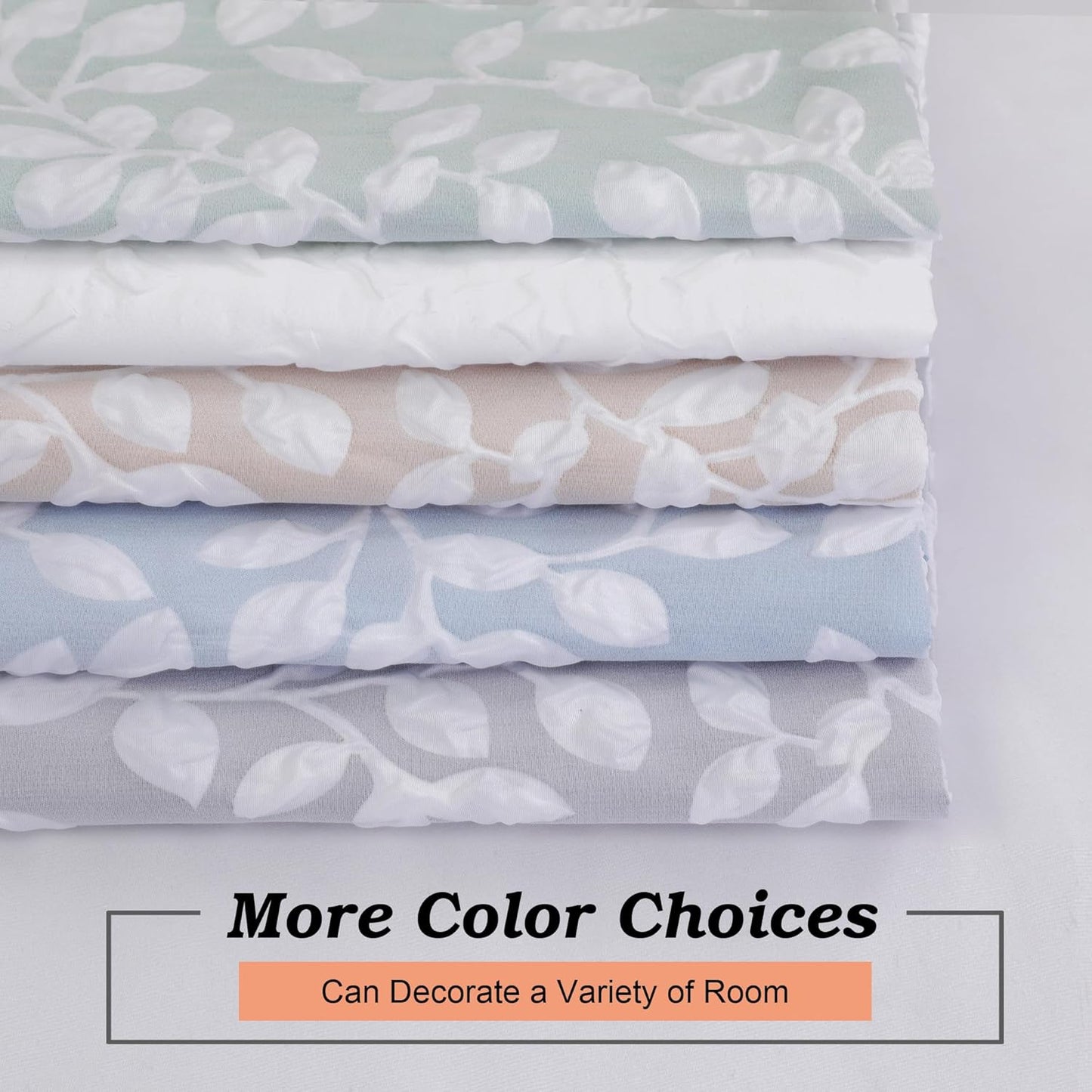 Anna White Green Valances for Windows 14 Inches Long 1 Pieces, Light Filtering Soft 3D Embossed Textured Fabric Curtains for Bedroom Basement Small Windows, 56Wx14L Inches