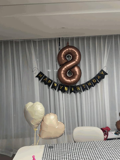 1 Balloon - Coffee Brown Birthday Number Balloons, 40 Inch Large Foil Balloons for Men Women Boys Girls Coffee Brown Themed Birthday Decorations