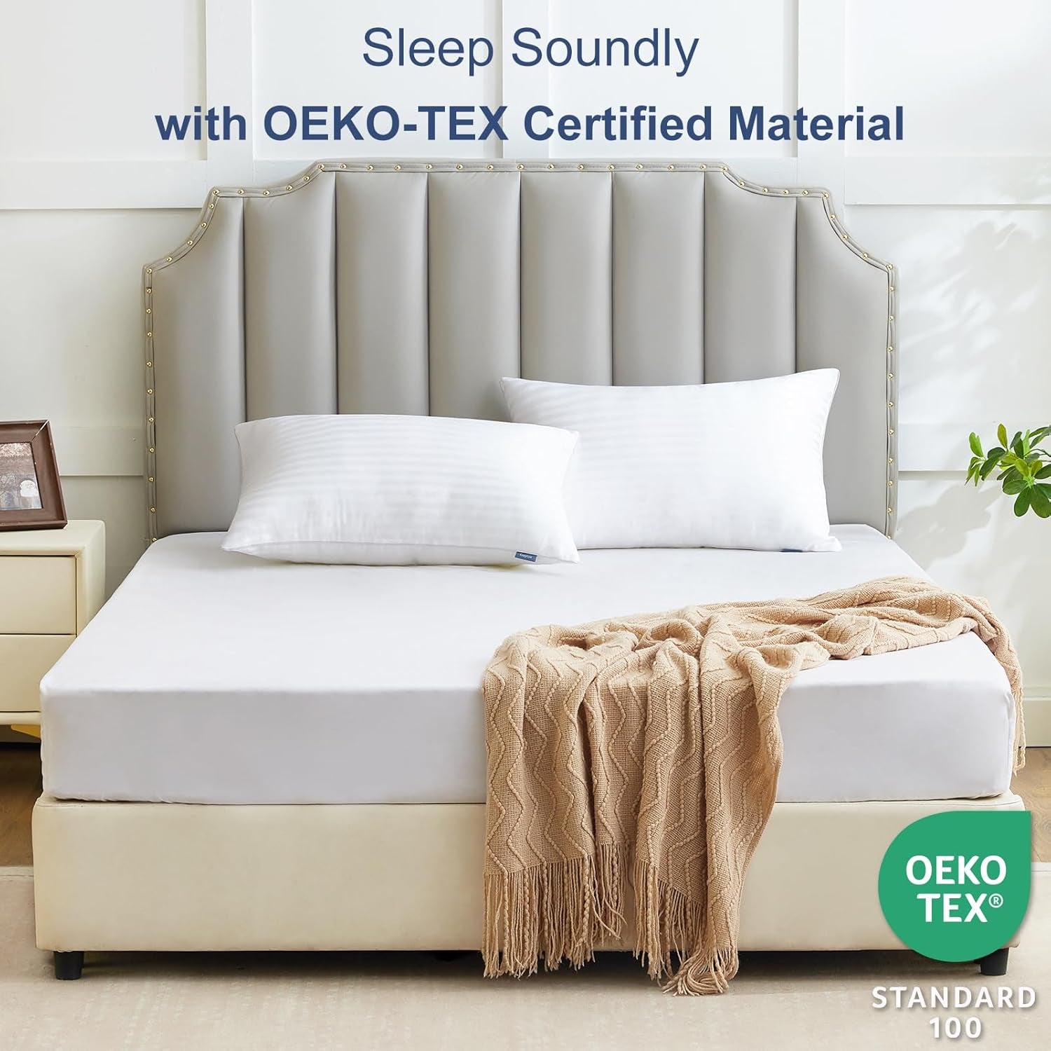 Pillows Queen Size Set of 4, Cooling Hotel Quality Bed Pillows with Premium Soft down Alternative Fill for Side Back and Stomach Sleepers - 4 Pack, Queen, 18X28 Inches