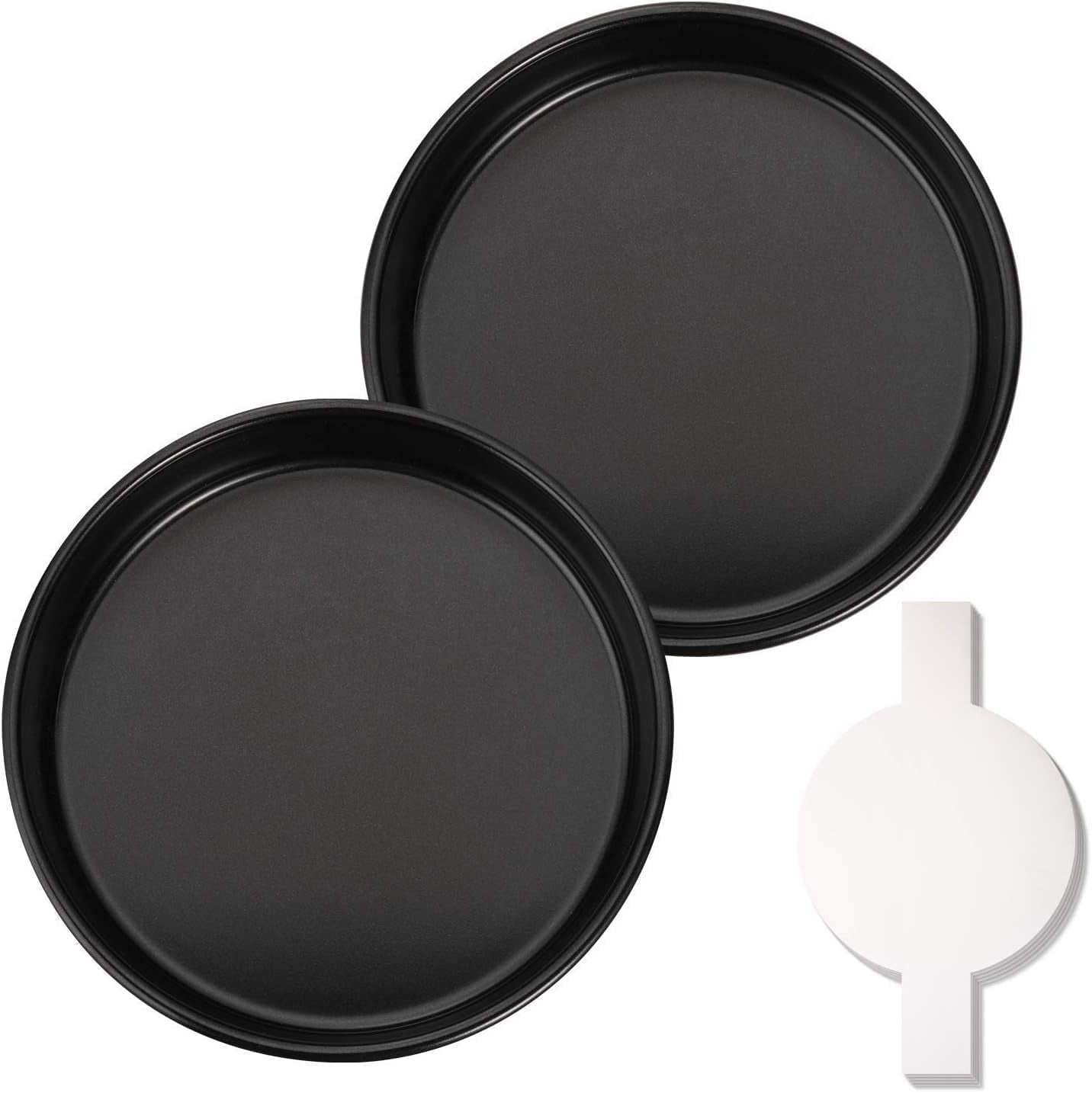 9-Inch round Cakes Pan Set with 60 Pieces Parchment Paper Rounds, Nonstick Baking Cake Pans, Dishwasher Safe - Set of 2