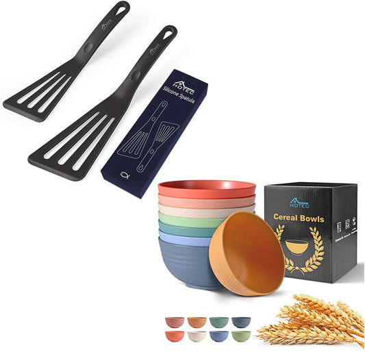 Heat Resistant Silicone Slotted Fish Turner Spatula Set, Flipper Cooking Spatulas, for Non Stick Cookware Dishwasher Safe, Black