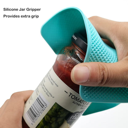 Latest Jar Opener with 4 Rubber Jar Gripper Pads for Weake Hands Senior with Arthritis Hands and Children